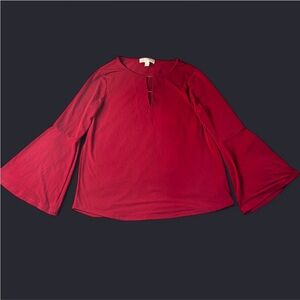Michael Kors red bell sleeve blouse